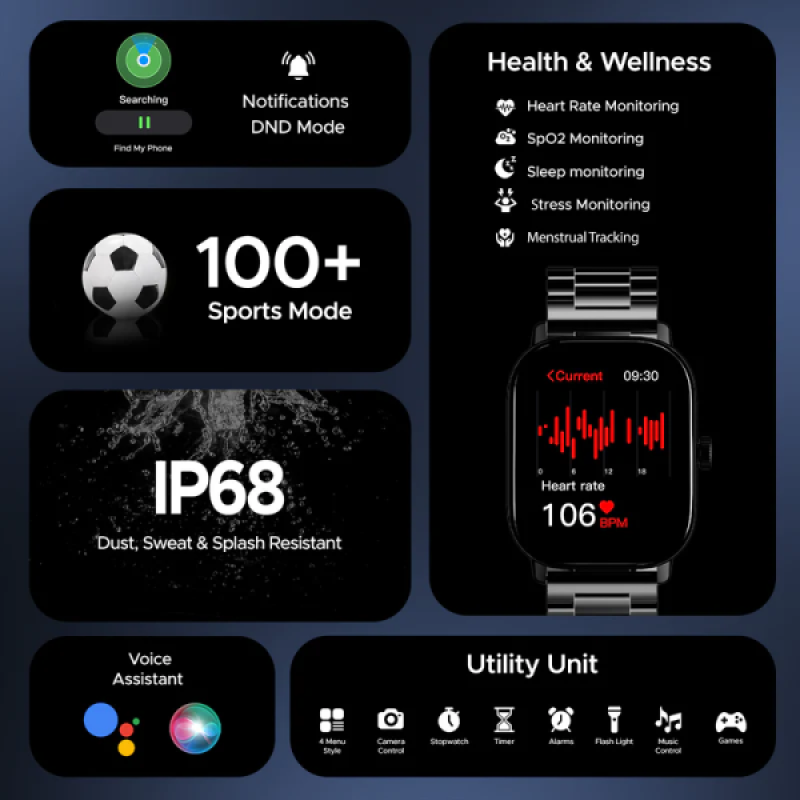 boAt Wave Spectra Smart Watch | AMOLED Display | Steel Black boAt Wave Spectra Smart Watch | AMOLED Display | Steel Black
