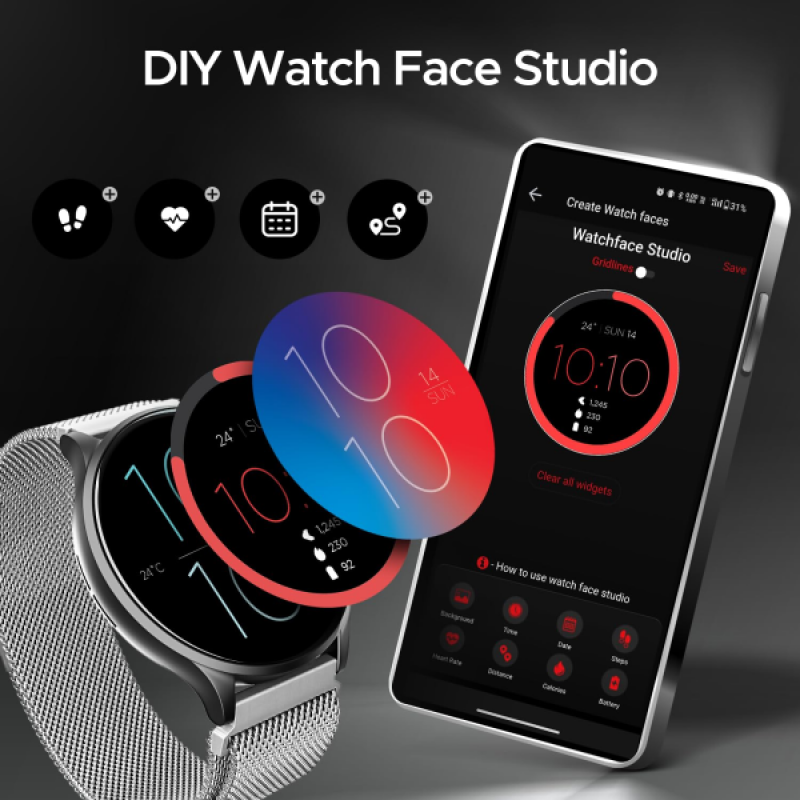 Boat Lunar Orb Smartwatch | AMOLED Display | BT Calling | Metal Grey Boat Lunar Orb Smartwatch | AMOLED Display | BT Calling | Metal Grey