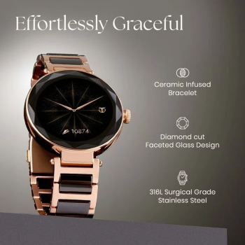 Titan Elixir Smart Watch for Women | 3.04 CM | AMOLED | Rose Gold & Black Titan Elixir Smart Watch for Women | 3.04 CM | AMOLED | Rose Gold & Black
