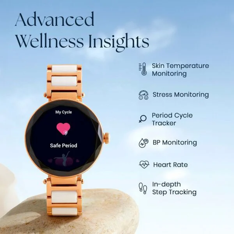 Titan Elixir Smart Watch for Women | 3.04 CM | AMOLED | Rose Gold & Black Titan Elixir Smart Watch for Women | 3.04 CM | AMOLED | Rose Gold & Black