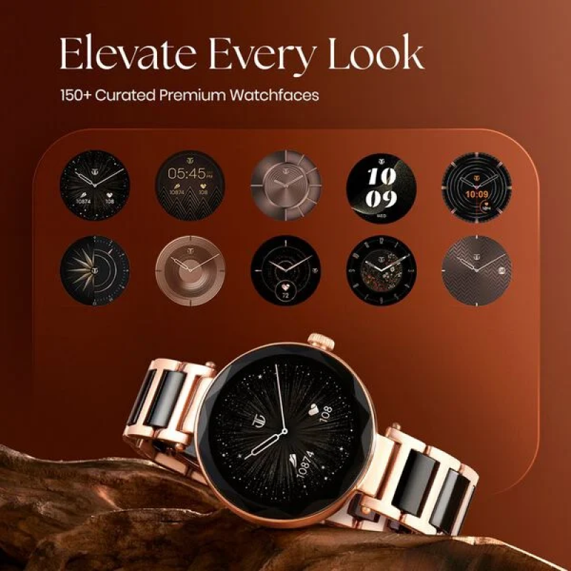 Titan Elixir Smart Watch for Women | 3.04 CM | AMOLED | Rose Gold & Black Titan Elixir Smart Watch for Women | 3.04 CM | AMOLED | Rose Gold & Black