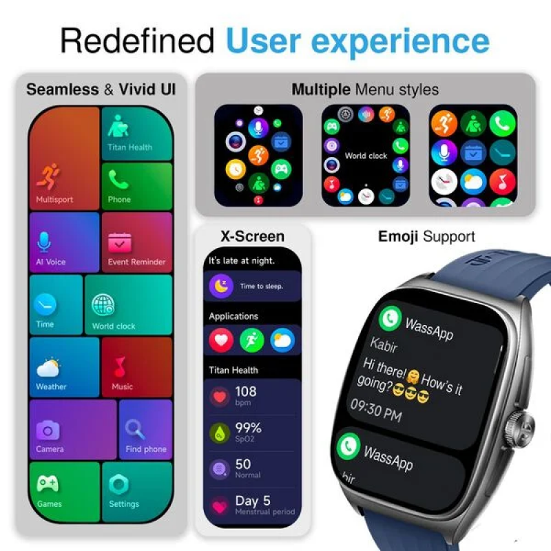 Titan Evolution Smartwatch | 4.6 cm | Curved AMOLED Display | Black Titan Evolution Smartwatch | 4.6 cm | Curved AMOLED Display | Black