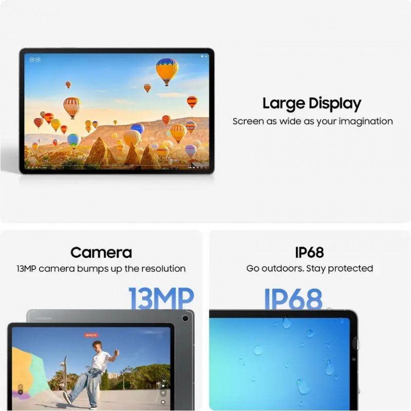 Samsung Galaxy Tab S10 FE+ Tablet | Wi-Fi+5G | 12 GB | 256 GB | Gray Samsung Galaxy Tab S10 FE+ Tablet | Wi-Fi+5G | 12 GB | 256 GB | Gray