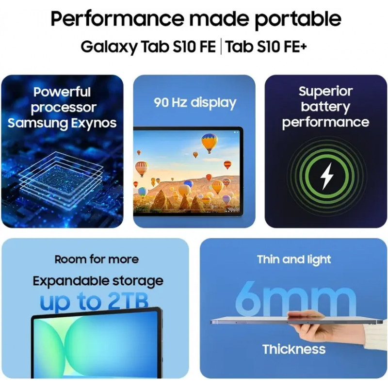 Samsung Galaxy Tab S10 FE Gaming Tablet | 8 GB | 128 GB | Wi-Fi Only | Silver