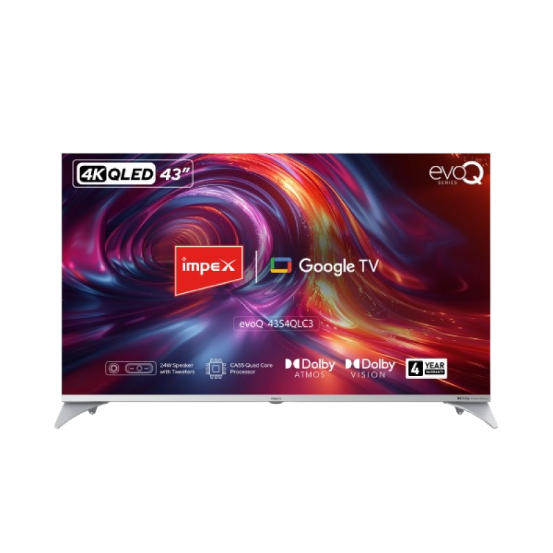 Impex evoQ 108 cm (43 inch) QLED TV | HDR10 | 43S4QLC3 Impex evoQ 108 cm (43 inch) QLED TV | HDR10 | 43S4QLC3