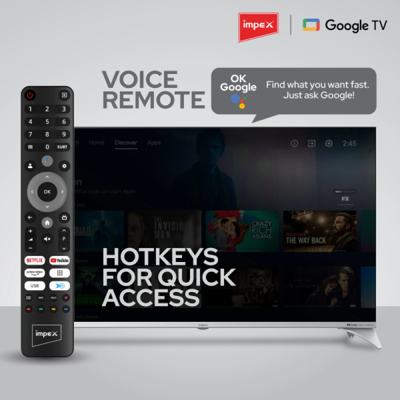Impex evoQ QLED TV | 164 cm (65 Inch) Google TV | 65S4QLC3 Impex evoQ QLED TV | 164 cm (65 Inch) Google TV | 65S4QLC3