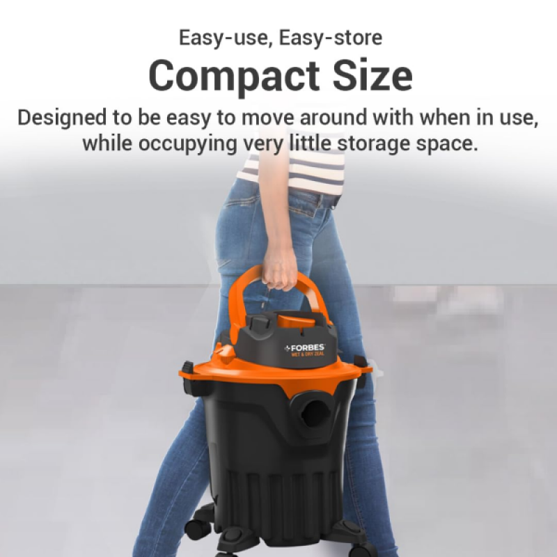 Eureka Forbes Wet And Dry Zeal Vacuum Cleaner | Black & Orange Eureka Forbes Wet And Dry Zeal Vacuum Cleaner | Black & Orange