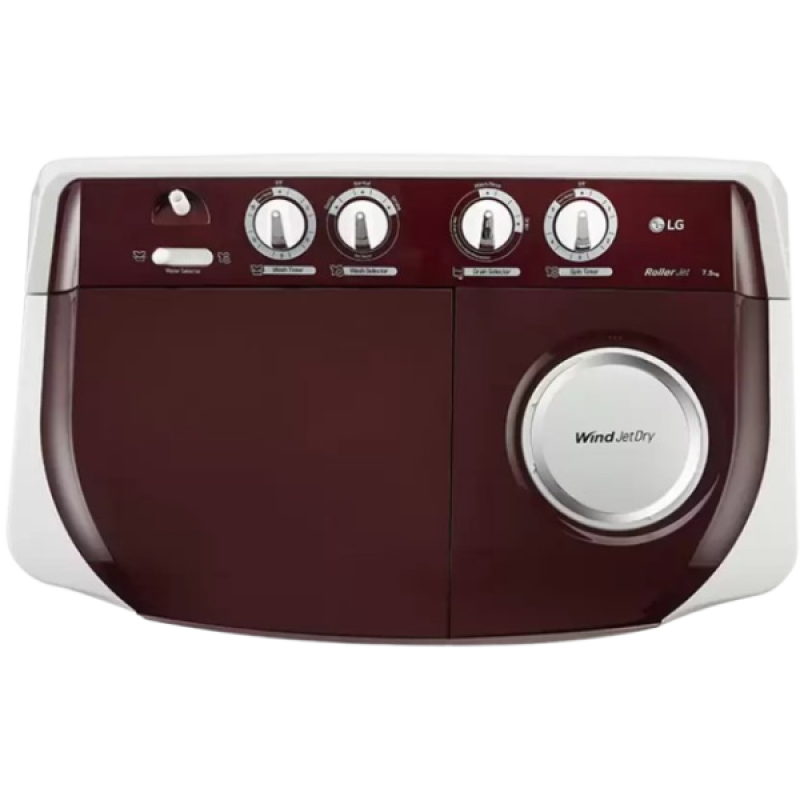 LG Semi Automatic Top Load Washing Machine | 7.5 kg | Maroon | P7510RRAZ LG Semi Automatic Top Load Washing Machine | 7.5 kg | Maroon | P7510RRAZ