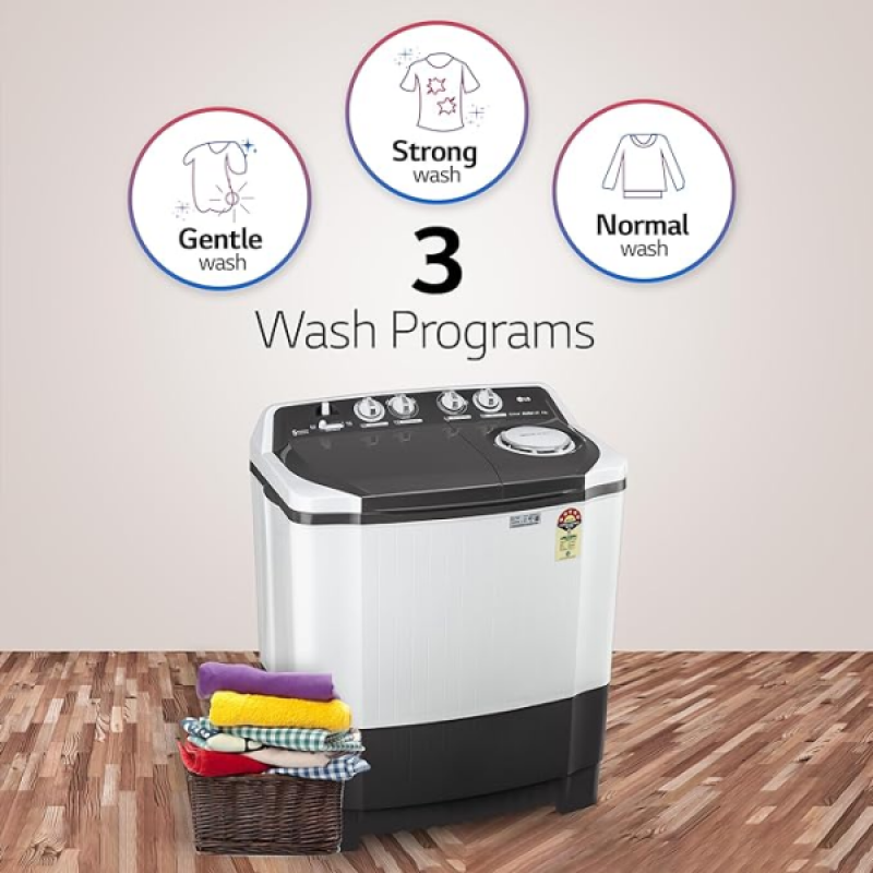 LG Semi Automatic Top Load Washing Machine | 7.5 kg | 5 Star | Dark Gray | P7510RGAZ LG Semi Automatic Top Load Washing Machine | 7.5 kg | 5 Star | Dark Gray | P7510RGAZ