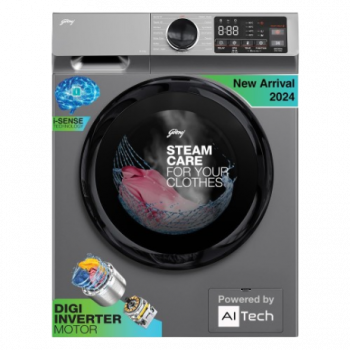 Godrej Fully Automatic Front Load Washing Machine | 8.0Kg | Silver Stream | WFEON CEL 8014 IEBT SLSR