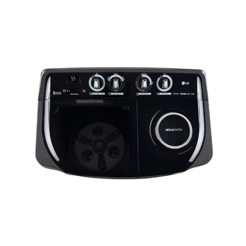 LG Semi Automatic Top Load Washing Machine | 8Kg | Roller Jet Pulsator | Soak | Middle Black | P8015SKAZ ABMQEIL LG Semi Automatic Top Load Washing Machine | 8Kg | Roller Jet Pulsator | Soak | Middle Black | P8015SKAZ ABMQEIL