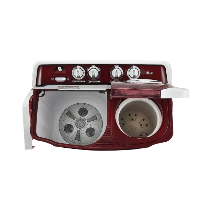 LG Semi Automatic Top Load Washing Machine | 8Kg | Maroon and White LG Semi Automatic Top Load Washing Machine | 8Kg | Maroon and White