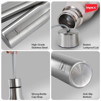 Impex Sippy Water Bottle | 500 ml | Stainless Steel