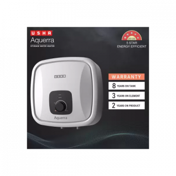 USHA AQUERRA 10 L Storage Water Geyser | White & Black USHA AQUERRA 10 L Storage Water Geyser | White & Black