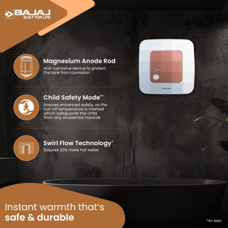 Bajaj Maestro Storage Water Heater | 10 L | White & Beige | 150897 Bajaj Maestro Storage Water Heater | 10 L | White & Beige | 150897