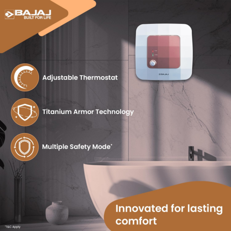 Bajaj Maestro Storage Water Heater | 10 L | White & Beige | 150897 Bajaj Maestro Storage Water Heater | 10 L | White & Beige | 150897