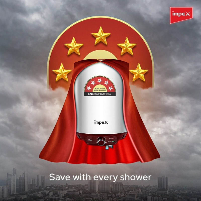 Impex Hyro Storage Water Heater | 6 L | Red & White Impex Hyro Storage Water Heater | 6 L | Red & White