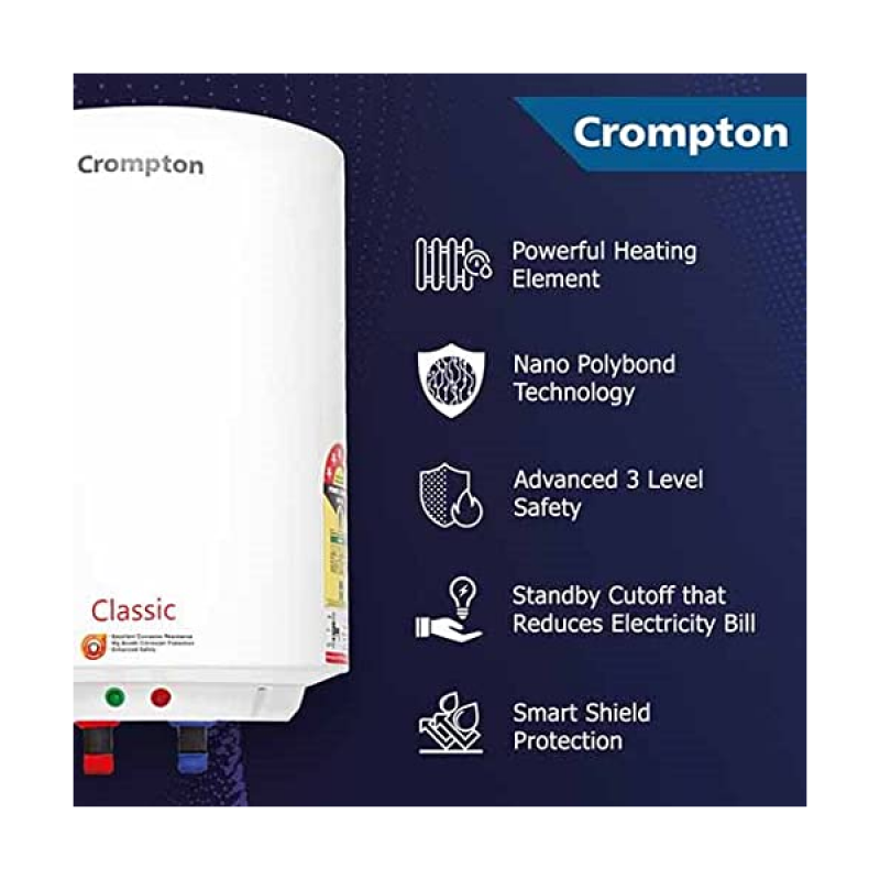 Crompton Classic Electric Water Heater | 25L | White Crompton Classic Electric Water Heater | 25L | White