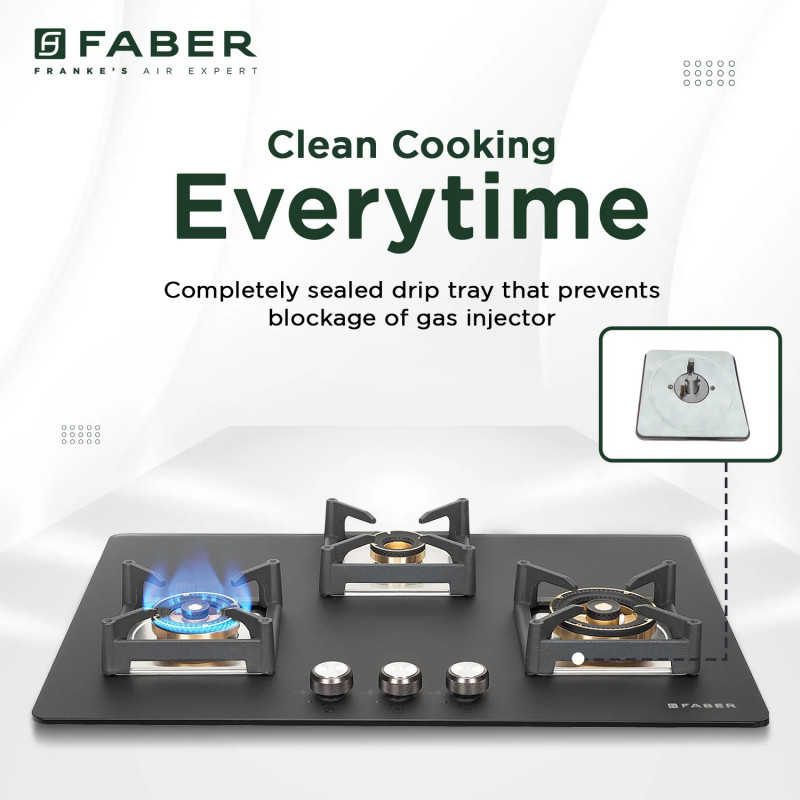 Faber HOB BELLA HT 753 BR AI FFD Automatic Hob | 3 Burner | Glass Top | Black Faber HOB BELLA HT 753 BR AI FFD Automatic Hob | 3 Burner | Glass Top | Black