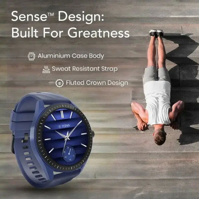 Titan Crest 2.0 Smart Watch | AMOLED Display With Functional Crown | Black