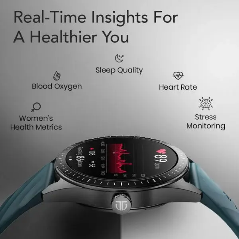 Titan Crest 2.0 Smart Watch | AMOLED Display With Functional Crown | Black