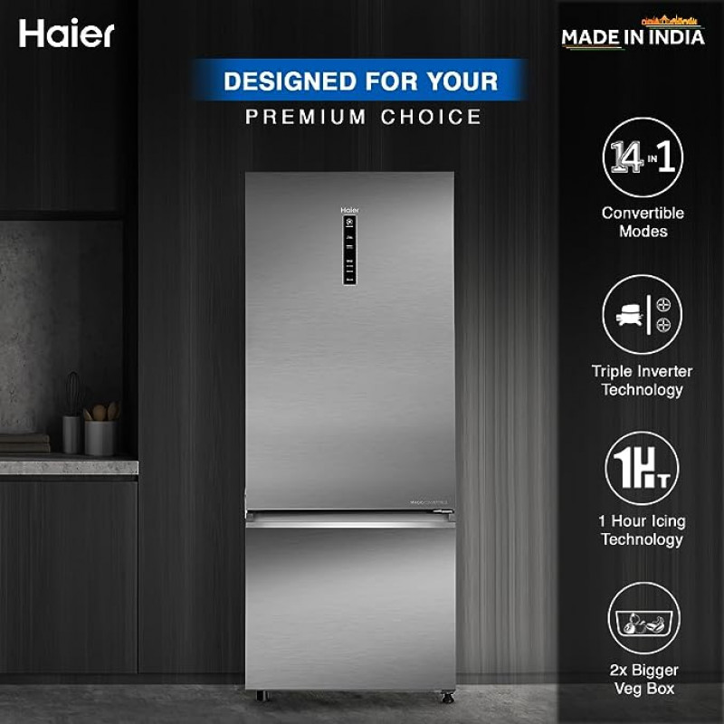 Haier Frost Free Double Door Bottom Mount Convertible Refrigerator | Magic Convertible Inverter | 2 Star | 445 L | HRB-4952BIS-P Haier Frost Free Double Door Bottom Mount Convertible Refrigerator | Magic Convertible Inverter | 2 Star | 445 L | HRB-4952BIS-P